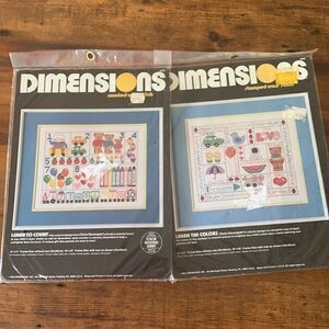 Vintage 1986 Dimensions Baby’s Room Colors Numbers Crosstitch Kits